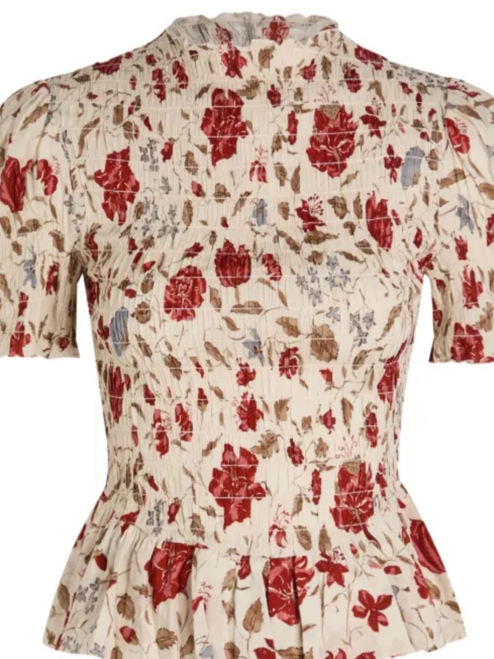 NWT Reformation Aggie Floral Print Smocked Peplum Top Gwendoline Size S